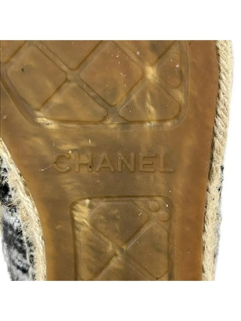 Chanel Slip Ons Black White CC Logo Espadrille X - Picture 5 of 5